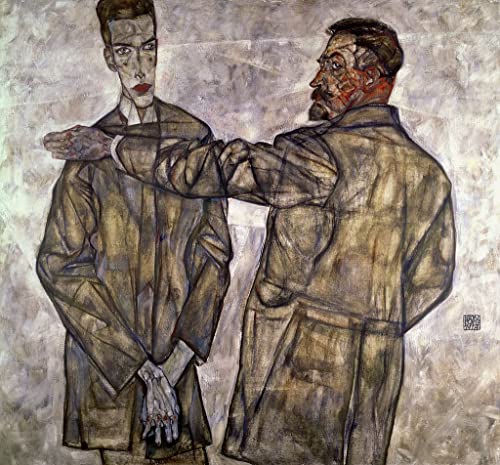 Tableau Double portrait d'Otto et Heinrich Benesch par Egon Schiele 60x90cm