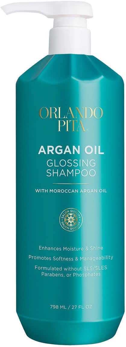 ORLANDO PITA Argan Oil Shampoo, 27 Fl Oz Salon Size- Premium Nourishing Hair Care for Men & Women - Professional Moisturizing, Anti Frizz, Hydrating Solution for Dry, Damaged Hair