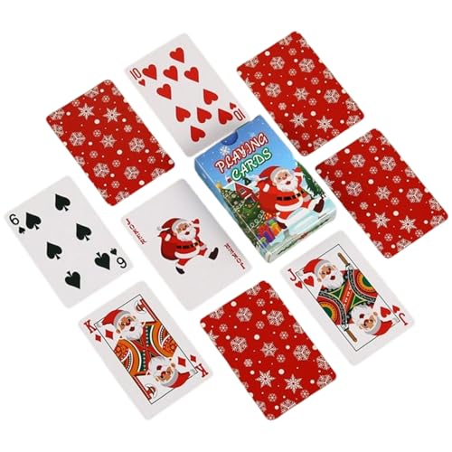 Weihnachtskartenspiel – Kinderspielkarten, Familienpartyspiel, klassisches Deckset | Feiertagstisch-Kartendeck für Erwachsene, Kinder, Zuhause, Party, Unterhaltung, Heiligabend, Gruppenspaß