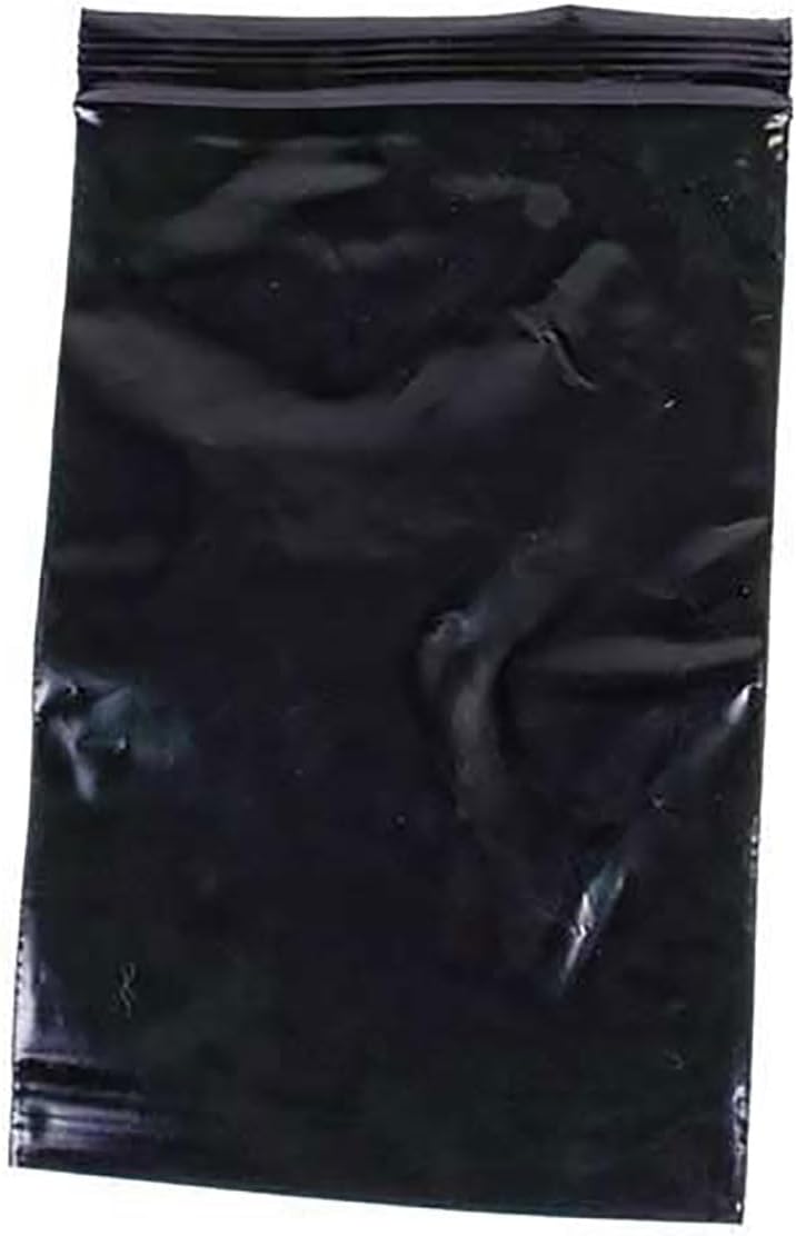 4″ x 6″ Black Resealable Zip Lock Bags – 100 Pack of Opaque Plastic Storage Bags for Privacy, Light Protection, Food Storage, Crafts, Medicines, and Office Supplies, – sku: r46bk-100