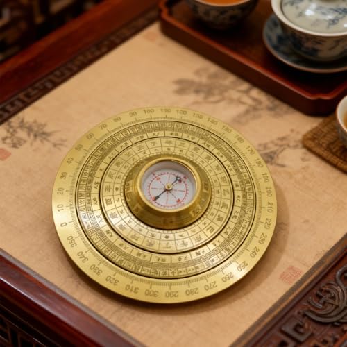 Mini Brújula Feng Shui Luo Pan de Latón Sólido Portátil miniatura 3