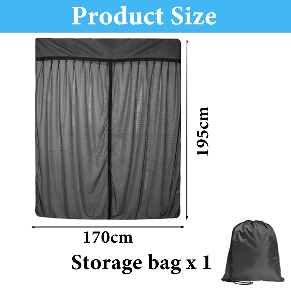 Zanzariera Magnetica per Ducato/Peugeot Boxer/Citroen Relay 2006-2024, 195 x 170 cm, Black
