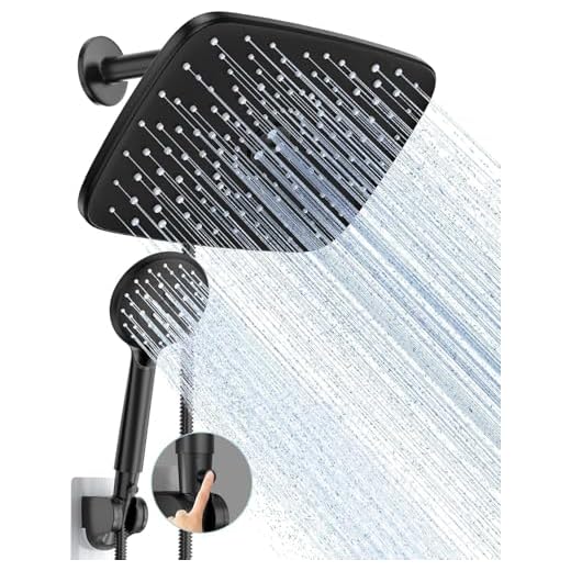 Ergonomic Rectangle High Pressure Rain Shower Head 5 Modes Handheld Spray Combo