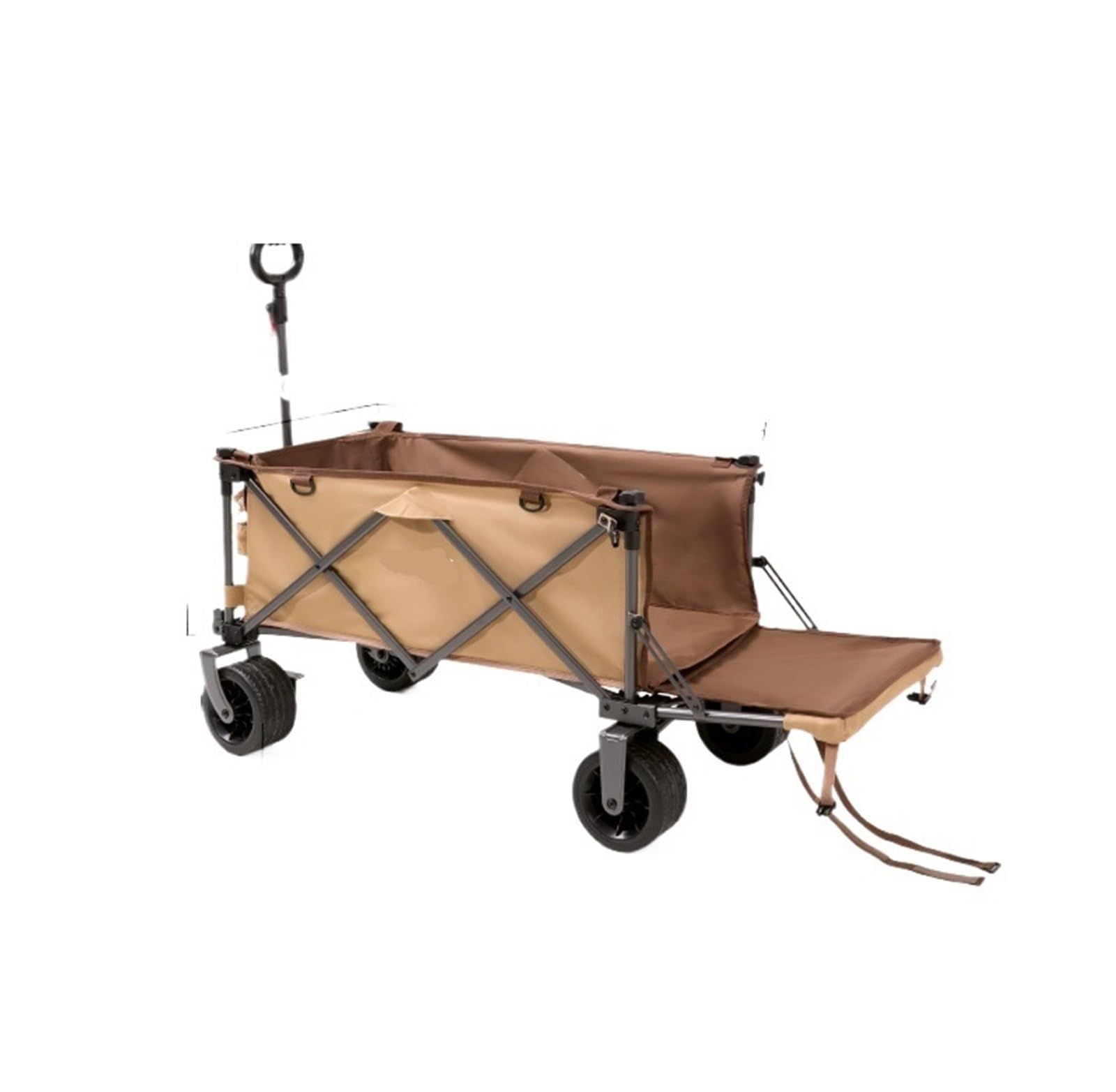 Wagons Carts Foldable, Folding Camping Wagon Portable Outdoor Utility Cart Collapsible Picnic Trolley for Garden Beach Travel,Collapsible Wagon(Coffee)