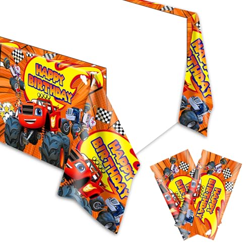 Kangzilang 2pcs Blaze and the Monster Party Decoration Party Tablecloth Birthday Party Decoration Supplies (70 x 42) (aw2)