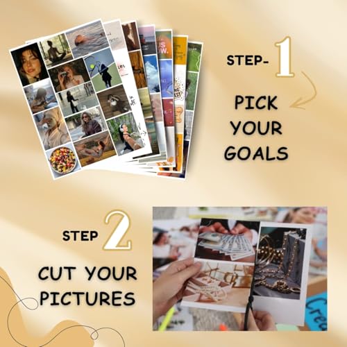 Image of Posters Inc 2026 Vision Board for Manifestation Wall Posters 205 Elements Pack of 12 A4 Size 300 GSM Matte Paper for Wall, Bedroom, Hostel Motivational Life Goals Quotes Daily Affirmations Collection For Girls With Glue Dots Adhesive