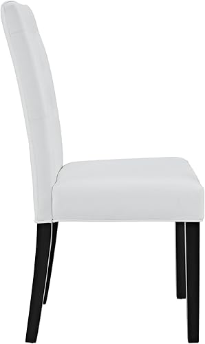 Miniatura 3 de Modway Confer - Silla Parsons tapizada de piel sintética moderna para cocina y comedor, color blanco