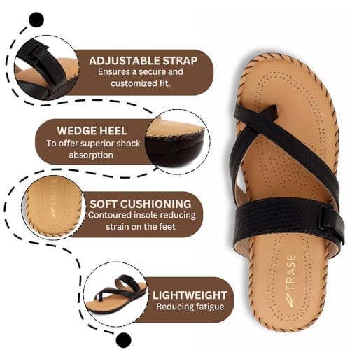 Image of TRASE Sleek Women's Casual Ortho Slippers - Stylish Toe Ring Slippers - Ortho Soft Slippers For Women