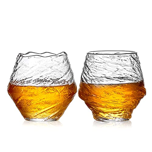 Set de 2 vasos de vidrio con patrón glaciar 12.5oz