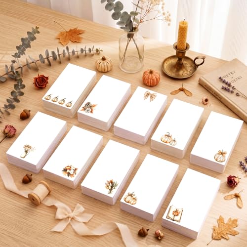 Image of Spiareal 100 Pcs Blank Note Cards Index Card, White, 4 x 6 in, Autumn