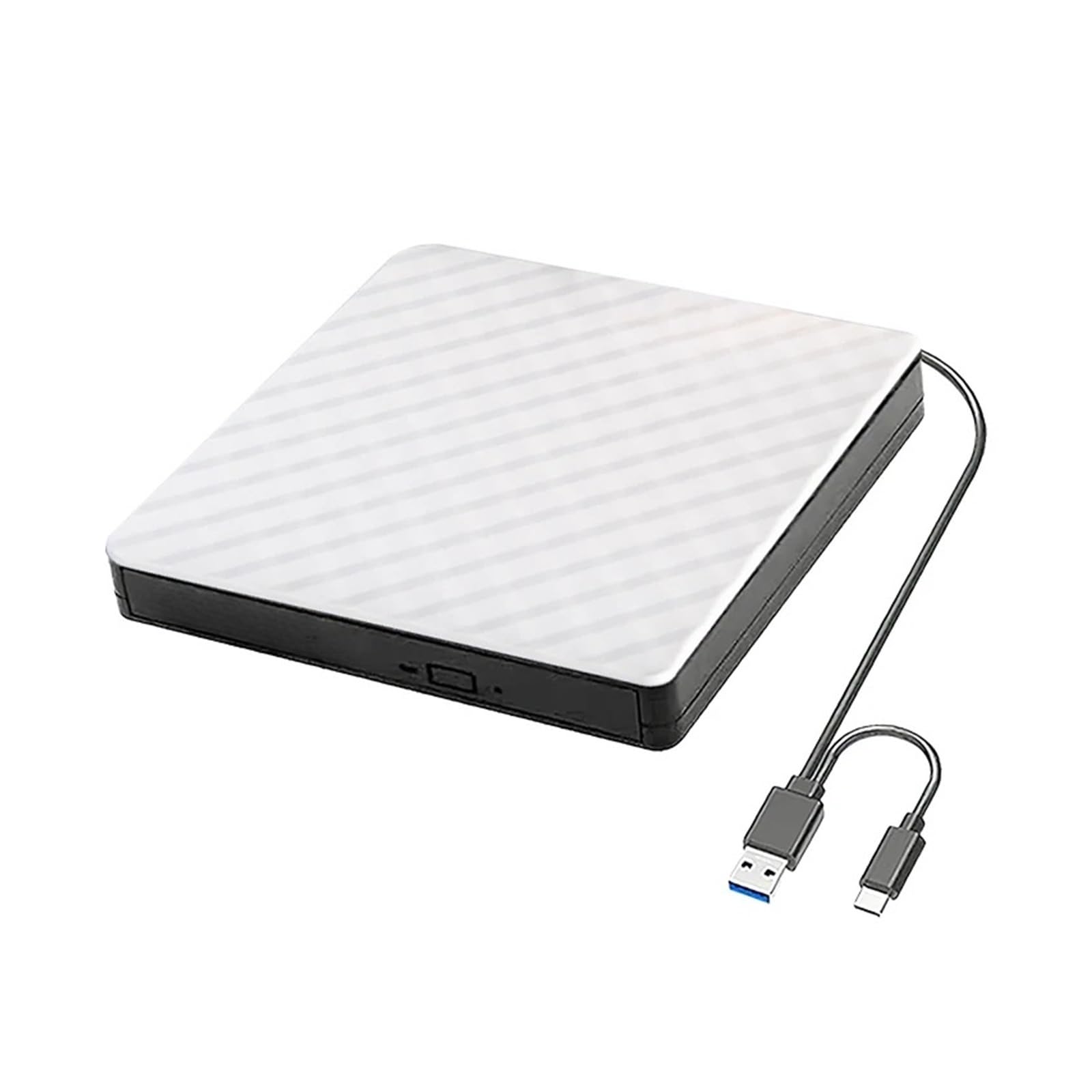 Zewnętrzny Napęd Blu-ray USB 3.0 Typu C 2 W 1 Slim Protectable CD-RW Nagrywarka DVD-ROM Odtwarzacz OszczęDność Miejsca(White)