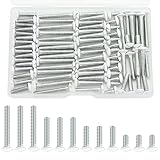White Wall Plate Screws, 100 Pieces Outlet Screws 4 Length Sizes 6-32 Thread Switch Plate Screws Per