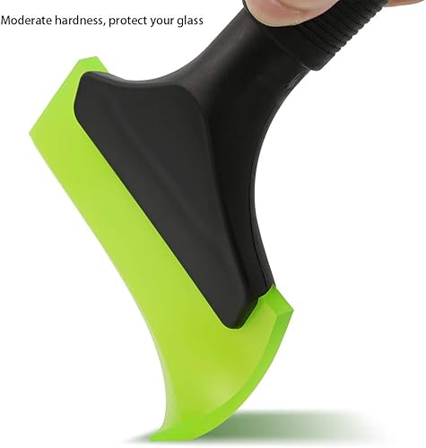Miniatura 5 de FOSHIO Escobilla pequeña con cuchilla de goma verde de 5 pulgadas, mini limpiaparabrisas para limpiador de ventanas de vidrio con mango