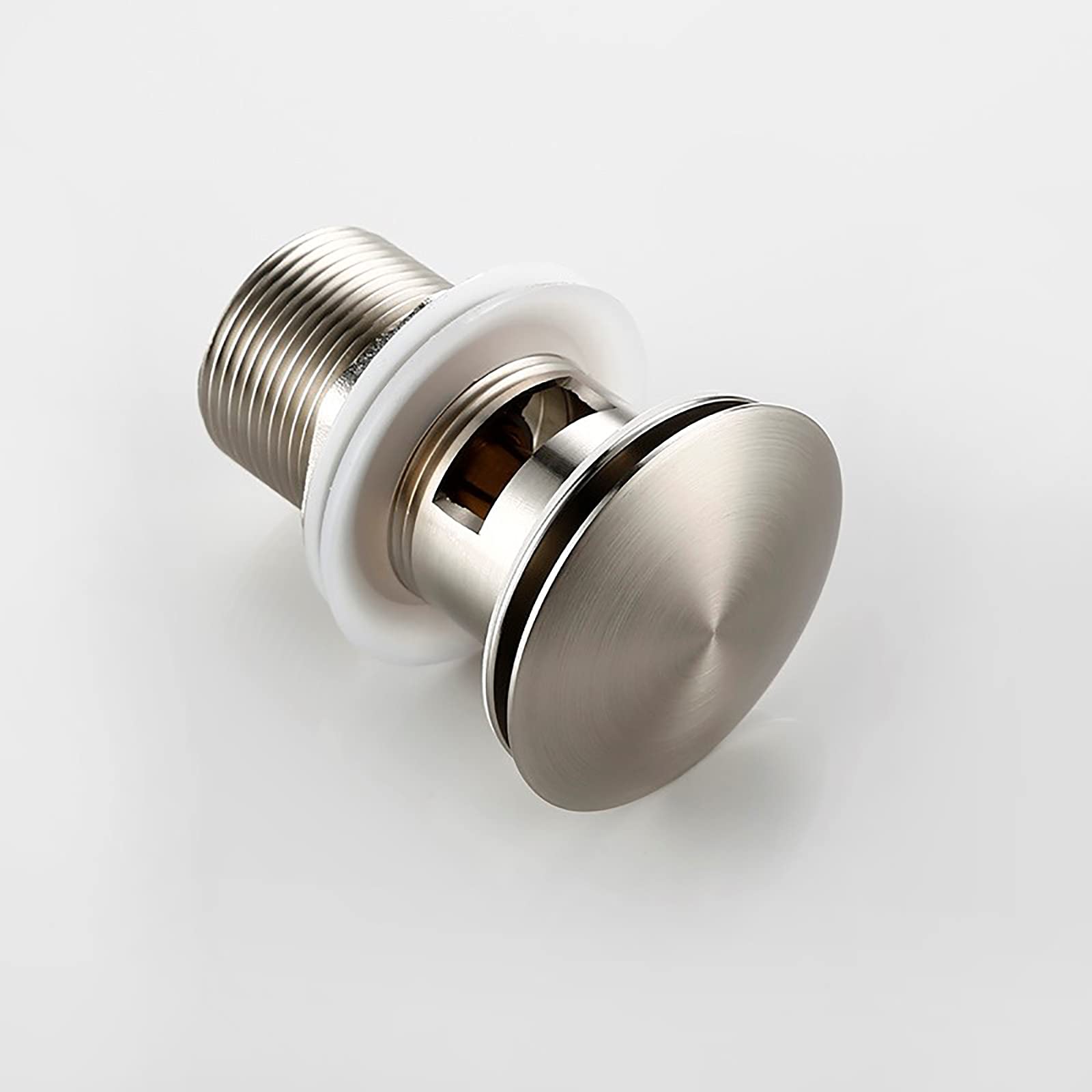 Pop-up Bonde de Lavabo avec Trop Plein Laiton Clic-clac Bonde de Vidage Lavabo Anti-Corrosion Nickel Brossé Bonde D'écoulement pour Evier ou Lavabo Ecoulement de Lavabo