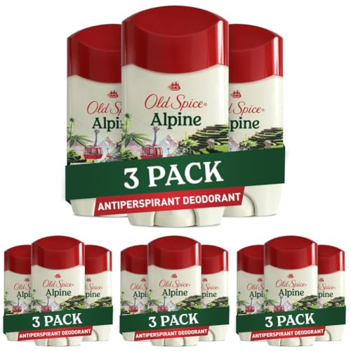 Image of Old Spice Antiperspirant & Deodorant for Men, 24 /7 Sweat & Odor Protection,24 /7 Freshness with Long Lasting Scent, Gentle on Skin, Dry Feel, Alpine with Hemp Oil Scent, 2.6 Ounce (Pack of 12)