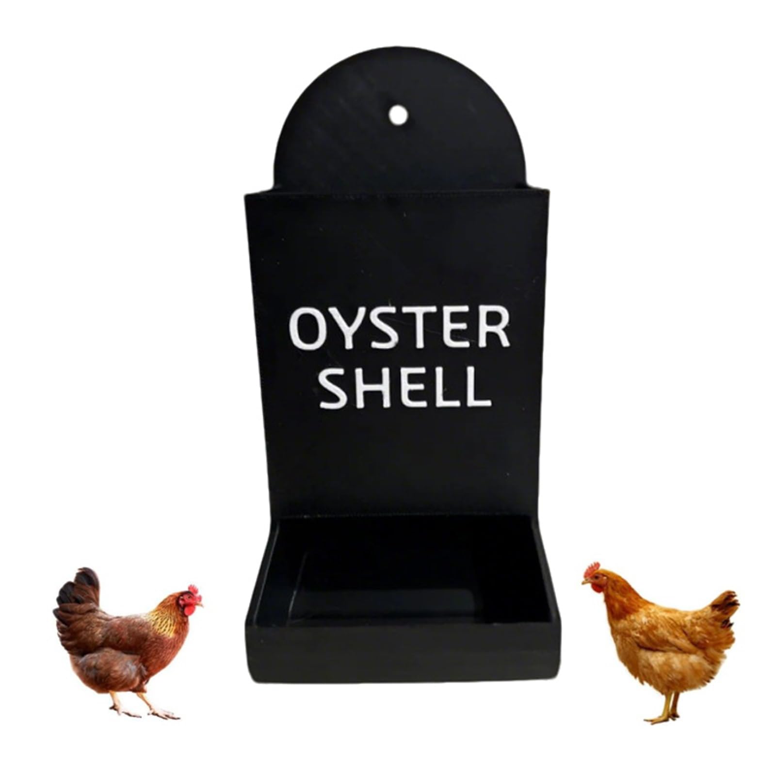 Qxiao Black Chicken Oyster Shell And Grit Feeder Grit Oyster Shell For Chickens Feeder Hanging Chicken Feeders Trough Dispenser Water Dispense Chickens Coop Accessories Gravity Poultry Feeders