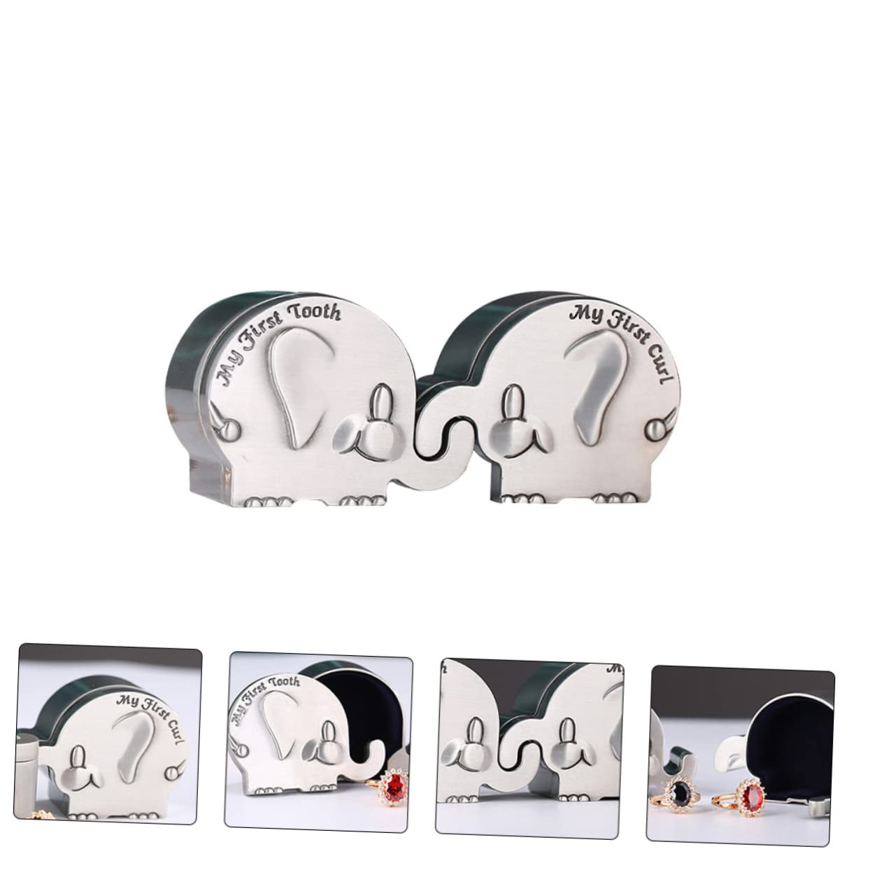 Yardwe 2 Caja de Recuerdos para Diseño de Primer y de Recién Nacido Caja Metálica Pequeña para Conservación de Recuerdos Infantiles