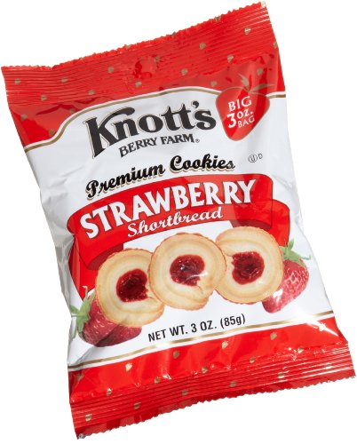 Image of Knott's Berry Farm Strawberry Shortbread, 3-Ounce Packages (Pack of 48)