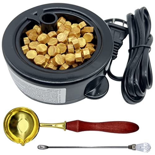 Chauffe-cire électrique avec cuillère et pince pour fondre bâtons et perles