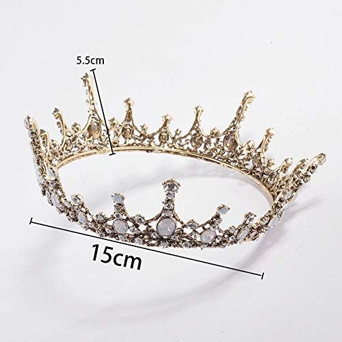 Miniatura 6 de hair jewelry crown tiaras for women Retro Baroque Crystal Round Tiaras Crowns Princess Diadem Coronal Headpiece Women Bride Wedding Hair Jewelry
