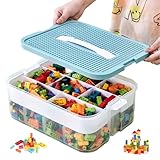 Eulihent Boite Rangement pour Lego Briques, Empilable Boite de Rangement avec Couvercle pour Lego Briques, en Plastique avec Compartiments Boite Rangement pour Jouets Transparent