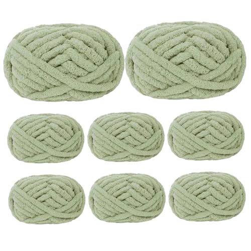 Fil chenille épais pour le crochet - Texture moelleuse anti-boulochage pour couvertures d'hiver