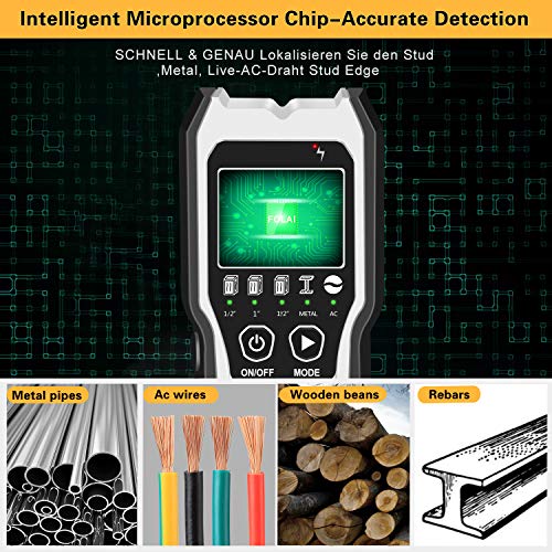 Stud Finder Wall Scanner 5 In 1 Upgraded Electronic Wall Scanner With Battery For Wood Metal And Ac Wire Detection,Hd Lcd Display And Audio Alarm(Silver) #TOP1