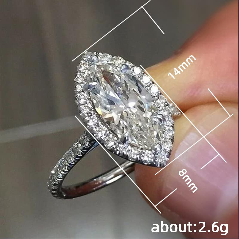 Cubic zirconia wedding sets for women Three-in-One Oval Halo Wedding Bands Set Engagement Rings Fake wedding ring for women Promise Eternity Band Valentine's Day Birthday Gifts for Women Size4