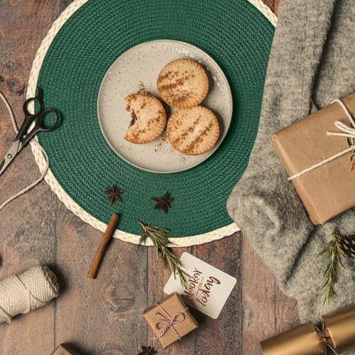 Sets de table ronds tressés à la main lot de 6 pièces d'artisanat pour table