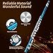 MoResolune C Flute Closed Hole 16 Key for Beginner Student Blue Flute with Carrying Case Stand Gloves Cleaning Cloth for School Band Instruments