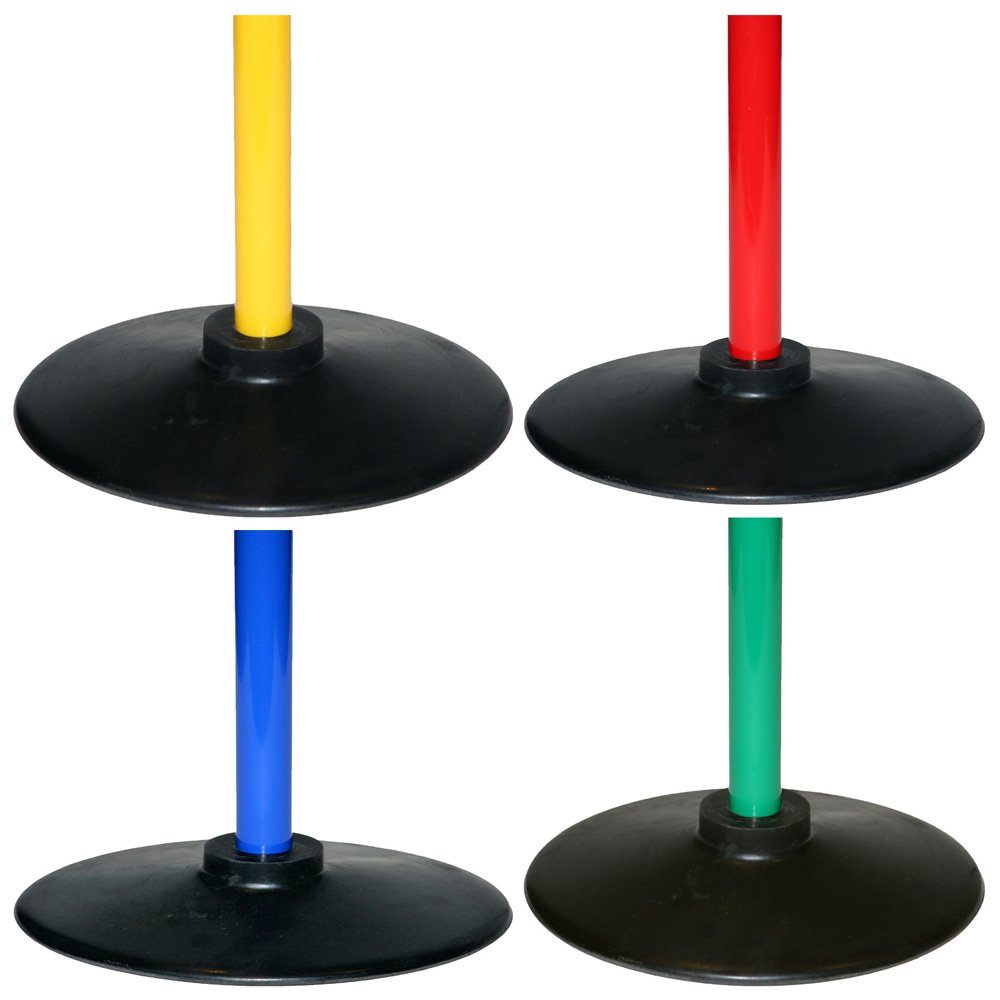 12er Set Slalomstange mit Vollgummi-Standfuß, Stange 80 cm - Farbe: gelb