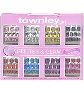 Townley Girl 96 Pcs Glitter-Glamup & Metallic Press-On Nails Artificial Fake False Nails Set for ...