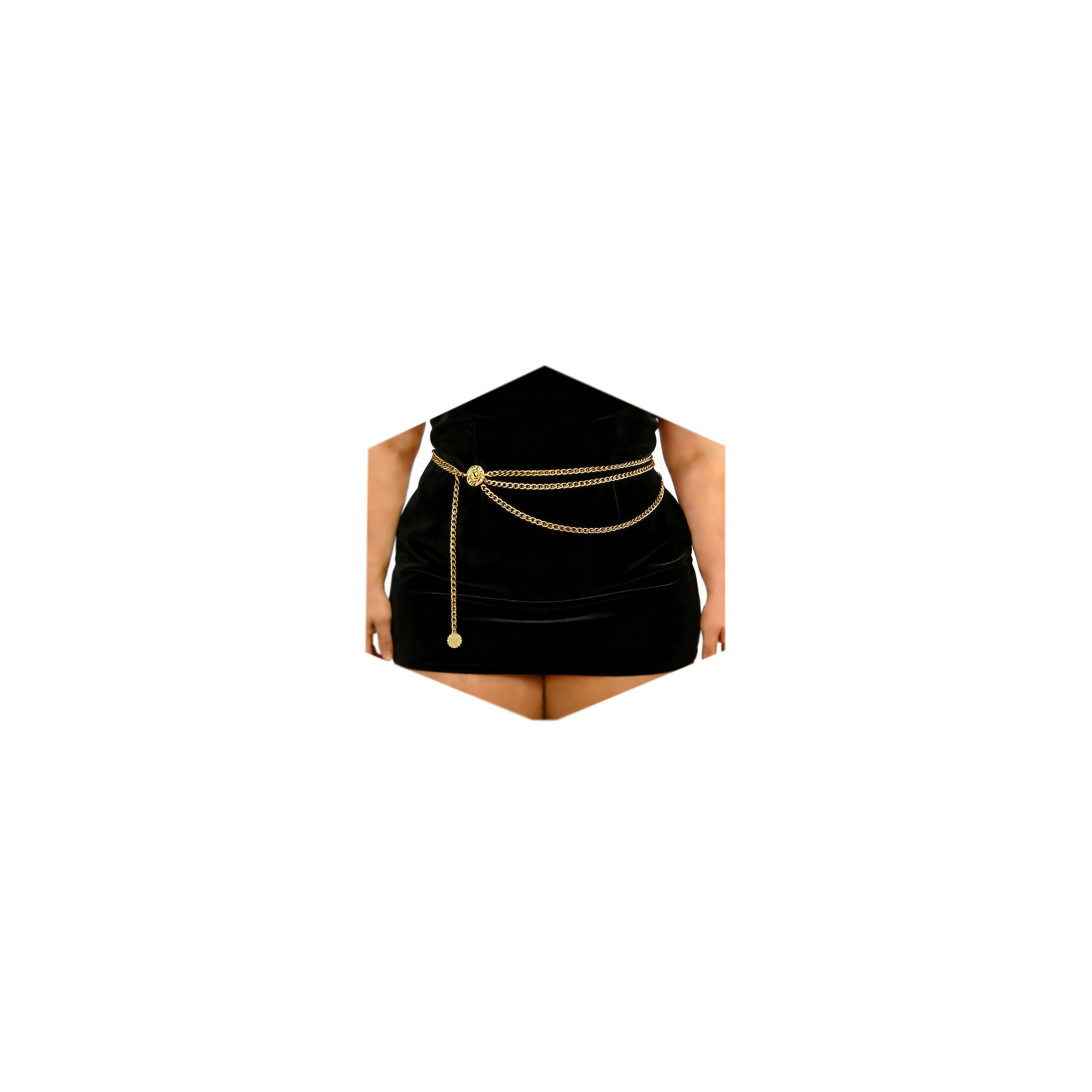 MODRSA Chain Belt Chain Silver Chain Belt Gold Chain Belt with Chain Sunflower Butterfly Waist Chain Belt Plus Size Long