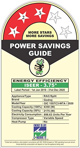 Image of Godrej 1.25 Ton 3 Star Inverter Split AC (AC 1.25T GIC 15STC3-WTA Split, Copper, Tri-Filter Air Purification System, White)