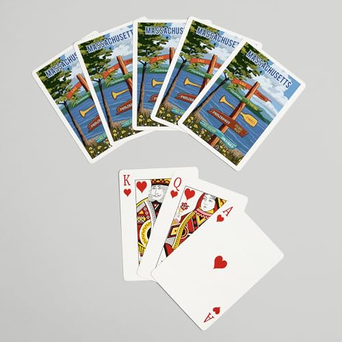 Baraja de cartas Poker Massachusetts con 52 naipes miniatura 7