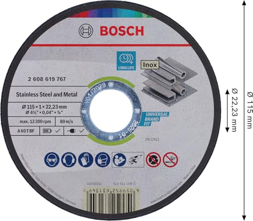 Bosch Professional Bosch Standard for Metal Trennscheibe 115 x 1 x 100 100 St 2608626115 - vue 4