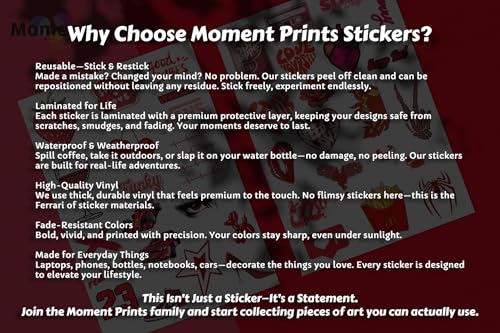Image of 38Pcs Red Aesthetic Vinyl Stickers - Red Mood | Waterproof, Laminated, Reusable, Self-Adhesive Stickers for Laptop, Phone, Diary, Scrapbook, Journal, Gift Box, Aesthetic Room Decor