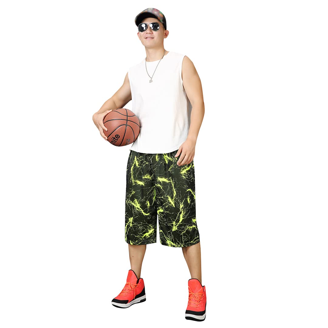 Pantaloncini da basket lunghi da uomo grandi e alti 3X Estate Activewear Casual Mens Allenamento Nero Abbigliamento estivo