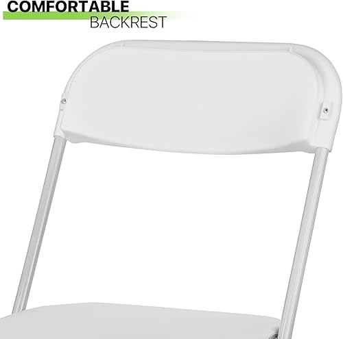Miniatura 40 de Magshion Sillas plegables de plástico, paquete de 4 sillas de comedor plegables para bodas, fiestas, eventos, exteriores, interiores, silla ligera