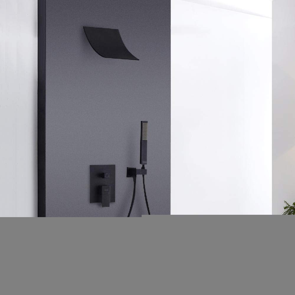 Colonne de douche cascade haut de gamme et mitigeur thermostatique noir
