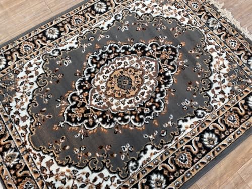 Image of TTC THREAD & TEXTURE CARPET Traditional Comfort: Power-Loomed Carpets for Living Room- Every Space Area Rug Color Grey Size 6x8 Feet (180x235cm)