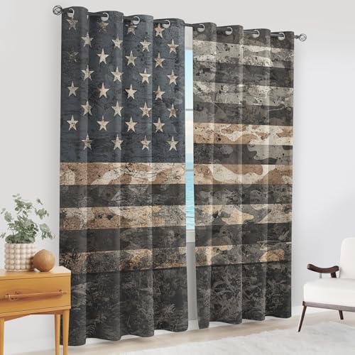 Rideaux Occultants Thermiques Isolants 280x260 Drapeau USA Militaire