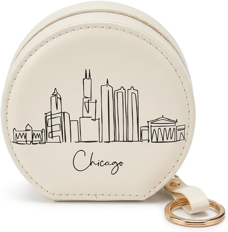 COLLECTIVE HOME - Skyline Jewelry Case, Jewelry Box for Travel, 4.5 Inch Spacious Organizer with Zipper Closure, Gift for Fashion-Forward Women and Teens (New York)