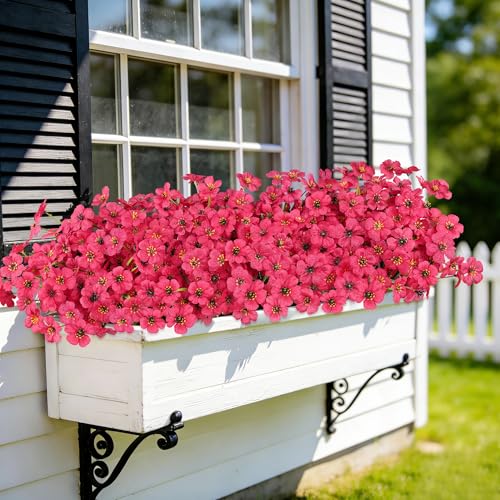 Image of AmyHomie 20 PCS Artificial Flowers for Outdoors, UV Resistant Fake Plants