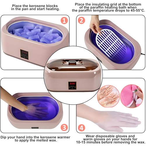 Macchina per la cera di paraffina per mani e piedi, kit idratante ed esfoliante per scaldacera da 4000 ml con funzione di mantenimento del calore