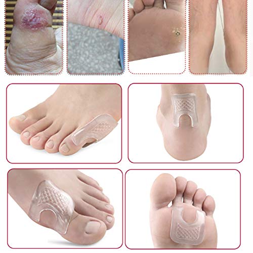 Image of 10 Pieces Waterproof Toe Cushions Pads, U-Shaped Gel Callus Pads from Rubbing, Reusable Callus Cushions (Pack of 2)