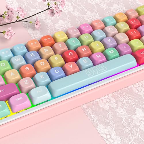 Image of Guffercty kred 134 Keys MOA Profile Cute Keycaps, Candy Bears Keyboard Keycaps with Rounded Edges Cloud-Like Typing Feel for Mechanical Keyboard (MOA-Candy Bears)