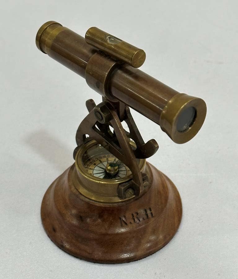 Telescopio Decorativo Alidada de Latón 4" con Brújula Base miniatura 6