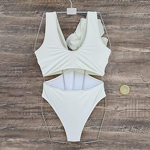 Cowl Neck Bikini Sets For Women Thong Bottoms Plus Women's Sexy Solid Color Ruffle Floral Kink Sleeveless High Waist Swimsuit Sexy Bikini Panties For Women Boho Bikinis Swimsuit Tops For Women #TOP2