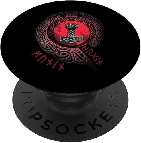Norse Viking Thors Hammer Mjolnir - Gráfico para hombres y mujeres, PopSockets intercambiables PopGrip